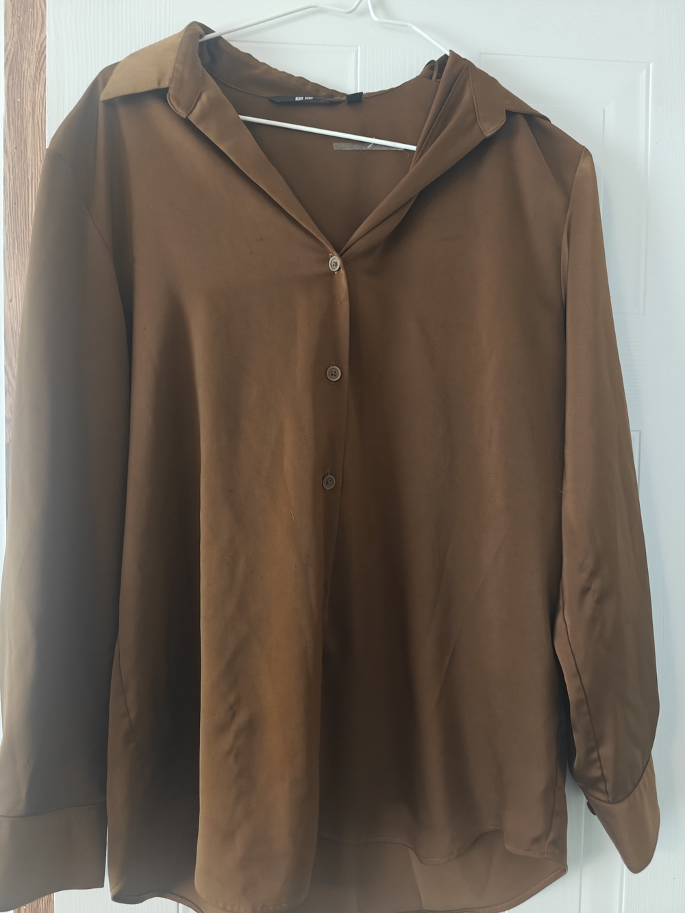 Uniqlo Brown Button-Front Relaxed Shirt